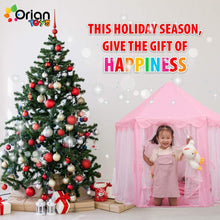 ORIAN Princess Castle Playhouse Tent for Girls with LED Star Lights – Indoor & Outdoor Large Kids Play Tent for Imaginative Games – Princess Tent, 230 Polyester Taffeta. Pink 55"x53".