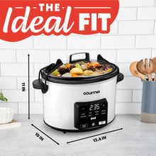 Gourmia 4.5 QT Programmable Slow Cooker, 5 Presets, Keep Warm, White