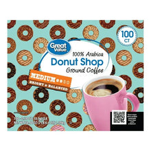 Great Value Donut Shop 100% Arabica Medium Roast Ground Coffee Pods, 38.4oz, 100 Count - Brands For Less USA