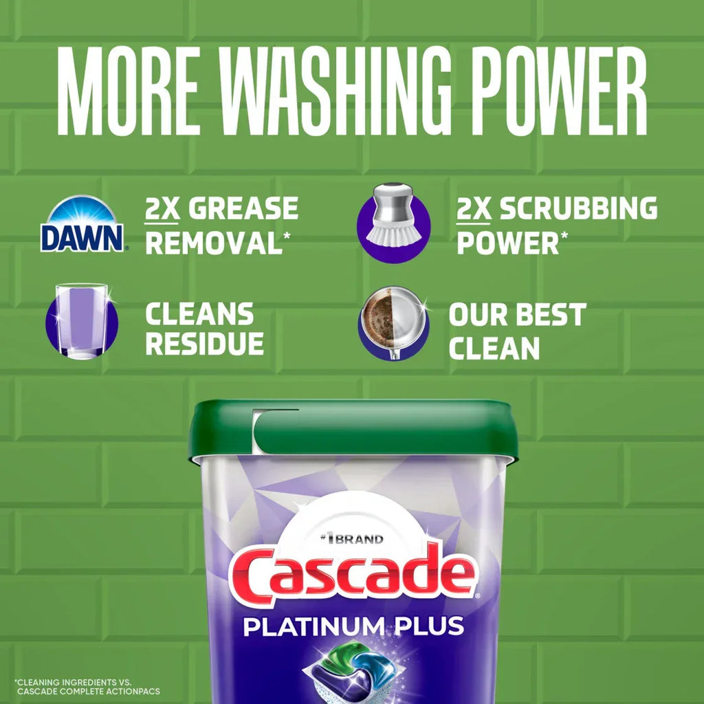 Cascade Platinum Plus Dishwasher Pods, Dishwasher Detergent, Dish Dete ...