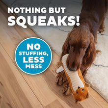 Outward Hound Stuffing-Free Big Squeak Fox Plush Dog Toy, Orange, Medium