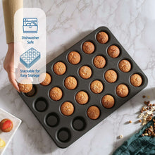 Mainstays 24 Cavity Mini Muffin Pan, Non-Stick Bakeware,1.8 inch Diameter Cups,Gray,Carbon Steel