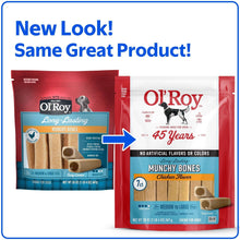 (2 pack) Ol' Roy Long-Lasting Flavor Munchy Bones Chews for Dogs, 7 count, 20 oz