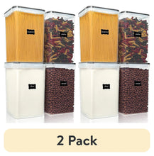 Vtopmart Airtight Storage Canisters for Flour, Sugar, 2 Pcs Large Food Storage Containers, 6.5L /219.79fl oz - Brands For Less USA