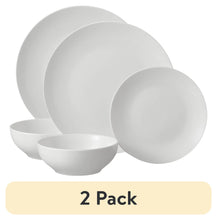Mainstays Glazed White Stoneware Dinnerware Set, 12-Pieces - Brands For Less USA