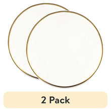(2 pack) Thyme & Table Everest Ceramic Dinner Plate Off-White with Gold Rim