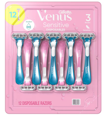 Gillette Venus Sensitive Plus Women's Disposable Razors, 12 ct.