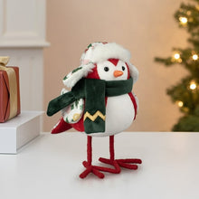 Fabric Bird with Scarf and Hat Christmas Tabletop Decoration, Red/White/Green, 7", by Holiday Time