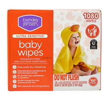 Berkley Jensen Ultra Sensitive Soothing Fragrance-Free Baby Wipes, 1080 ct.