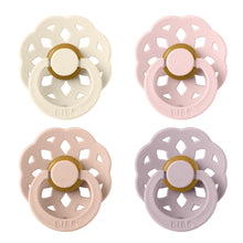 BIBS Boheme Latex Pacifier, 4 PACK, Ivory/Blush/Blossom/Dusky Lilac, Choose Size