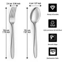 Mirdinner Dinner Forks and Spoons Set, Stainless Steel Silverware Flatware Set, Salad Fork and Soup Spoon, Using for Home, Kitchen or Restaurant, Mirror Polished, Dishwasher Safe