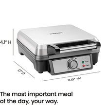 Chefman 4 Slice Belgian Waffle Maker w/ Adjustable Temperature, Stainless Steel