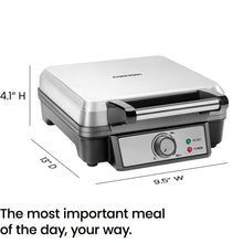 Chefman 4 Slice Belgian Waffle Maker w/ Adjustable Temperature, Stainless Steel