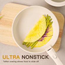 Astercook 22 Piece Pots and Pans Set Non Stick, Cookware Set with Detachable Handles, Oven Safe, Induction Ready, Stackable RV Kitchen Cooking Set, Cream White