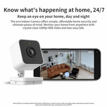 onn Indoor Camera Wired, 1080p HDR Video, with Google Home and Gemini – Search Video History, Event Descriptions