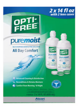 Opti-Free PureMoist Contact Lens Care Solution, 2 pk./14 fl. oz. with 2 Lens Cases