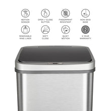 Nine Stars 13.2-Gal. Stainless Steel Sensor Trash Can