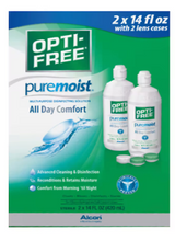 Opti-Free PureMoist Contact Lens Care Solution, 2 pk./14 fl. oz. with 2 Lens Cases