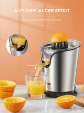 Electric Citrus Juicer, Orange Juicer Machine with 2 Size Cones, Stainless Steel Citrus Press Juicer for Orange Lemon
