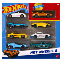 Hot Wheels Set of 8 Basic Toy Cars & Trucks in 1:64 Scale Including 1 Exclusive Car, Styles May Vary