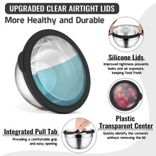 Vesteel Mixing Bowls with Lids Set of 8, Stainless Steel Prep Bowls with Upgraded Airtight Visible Lid, Metal Nesting Bowl Attach with 3 Graters for Kitchen Grating/ Shredding / Mixing