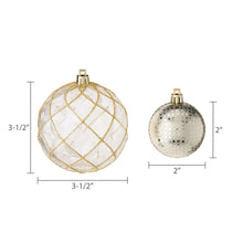 62 Count White and Gold Shatterproof Christmas Ornaments, by My Texas House