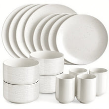 TINANA Porcelain Dinnerware Set, 16 PCS Stoneware, White Round Dish Set for 4, Plates and Bowls Sets for Dessert, Salad, Soup, Pasta - Brands For Less USA