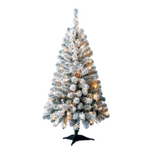 24 in Pre-Lit Cooper Flocked Spruce Artificial Christmas Tree with 35 Clear LED Lights and Stand, by Holiday Time