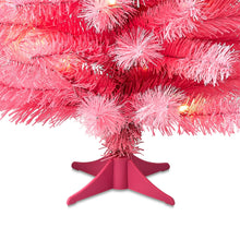 24 in Pre-Lit Pink Artificial Christmas Tree with 35 Warm White LED Lights and Stand, by Holiday Time