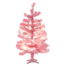 Árbol de Navidad artificial rosa preiluminado de 60 cm con 35 luces LED blancas cálidas y soporte, de Holiday Time 