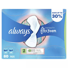 Always Infinity with FlexFoam Pads, Size 2, Heavy, with Wings, Unscented, 80 ct.