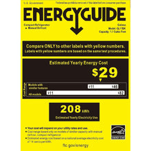 Galanz 1.7 Cu ft One-Door Mini Refrigerator, Black, New