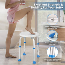 Naipo Shower Chair Bathtub Stool Seat w/ Anti-Slip Rubber, Adjustable Lightweight for Seniors, Disabled, Handicap, Tool-Free Assembly, Blue - Brands For Less USA