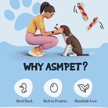 ASMPET Rawhide Free Dog Treats Chicken & Duck Wrapped Cod Skin Stick, Healthy Dog Chew, Training Snacks for Small Medium Large Dogs, 11oz
