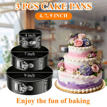 Aovky Springform Cake Pans Set of 3, Nonstick Spring Form Pan with Removable Bottom, 4, 7, 9, Inch Round Leakproof Cheesecake Pans for Baking with 30 Pcs Parchment Paper Liners - Brands For Less USA