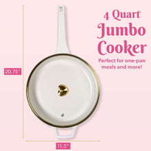 Paris Hilton 4 Quart Cast Aluminum Jumbo Cooker, White Rainbow Iridescent