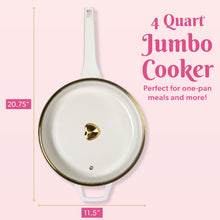 Paris Hilton 4 Quart Cast Aluminum Jumbo Cooker, White Rainbow Iridescent