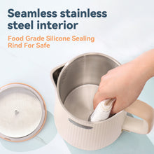 Auvaki 1.7L Electric Kettle, 1200W Stainless Steel Double Wall Water Boiler with Cool-Touch Handle & Auto Shut-off, Cream White