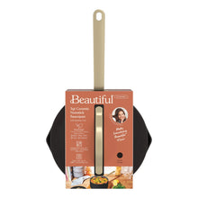 Beautiful 3 Quart Ceramic Non-Stick Covered Sauce Pan with Strainer Lid, Black Sesame by Drew Barrymore - Brands For Less USA