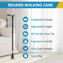 REHAND Adjustable Foldable Walking Cane for Seniors - Lightweight Heavy Duty Canes with Non-Slip Grip, Collapsible Design (Black) - Brands For Less USA