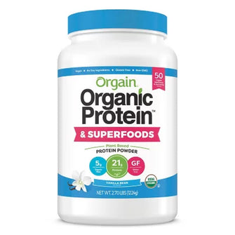 Orgain Organic 21G Plant-Based Protein Powder + Superfoods, Vanilla (2.7 Lbs.) - Brands For Less USA