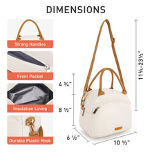 TOURIT Insulated Lunch Box Reusable Lunch Tote Bag, Soft Thermal Cooler Bag Food Container with Adjustable Shoulder Strap for Women Men, Work School Picnic Beach, Cream - Brands For Less USA