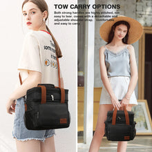 Insulated Lunch Bag for Women/Men, 17L Expandable Double Deck Lunch Cooler Box, Lightweight Leakproof Lunch Tote Bag W/ Side Tissue Pocket&Adjustable Shoulder Strap, Suit for Work,Picnic,Black - Brands For Less USA