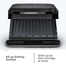 George Foreman 4-Serving Non-Stick Removable Dishwasher Safe Plates, Grill and Panini Maker, Durable Easy-to-Clean Plastic Housing