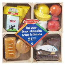 Melissa & Doug Food Groups - 21 Wooden Pieces and 4 Crates, Multi