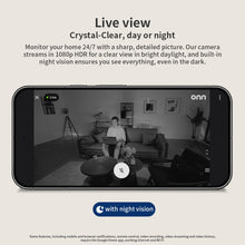 onn Indoor Camera Wired, 1080p HDR Video, with Google Home and Gemini – Search Video History, Event Descriptions