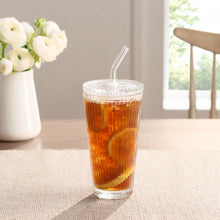 Better Homes & Gardens Glass 21oz Tumbler Ribbed with Glass Lid and Straw - Brands For Less USA