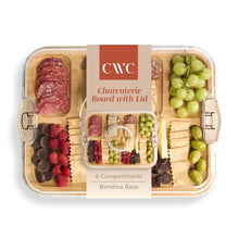 Cook With Color Rectangular Bamboo Cutting Board with Locking Lid, Dual-Function Charcuterie & Serving Board