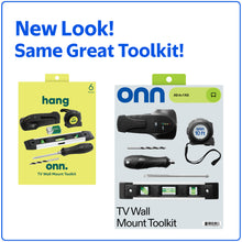Onn TV Wall Mount Installation Toolkit with Battery Operated Electronic Stud Finder, 6 Pieces, 1.15 lb, Black, 1 Each