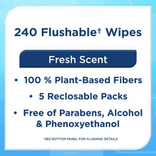 Equate Flushable Wet Wipes, Fresh Scent, 240 Wipes (5 Pack), Compare to Cottonelle